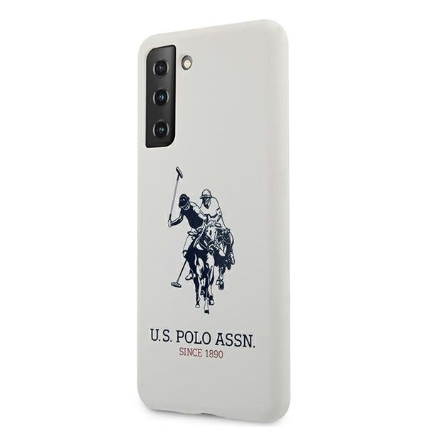 Dėklas US Polo USHCS21SSLHRWH Silicone Logo Samsung Galaxy S21 telefonui baltas 1 Dėklas US Polo USHCS21SSLHRWH Silicone Logo Samsung Galaxy S21 telefonui baltas 1