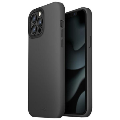 Telefono Dėklas UNIQ etui Lino Hue iPhone 13 Pro Max 6,7" Matinis Juodas MagSafe KOW068