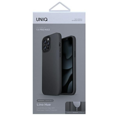 Telefono Dėklas UNIQ etui Lino Hue iPhone 13 Pro Max 6,7" Matinis Juodas MagSafe KOW068 5