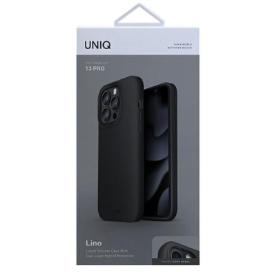 Telefono Dėklas UNIQ etui Lino iPhone 13 Pro / 13 6,1" Matinis Juodas KOW068 5