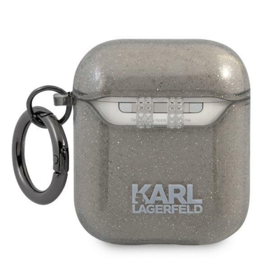 Airpods Dėklas Karl Lagerfeld KLA2UKHGK AirPods cover Juodas Glitter Karl`s Head 1 Airpods Dėklas Karl Lagerfeld KLA2UKHGK AirPods cover Juodas Glitter Karl`s Head 1