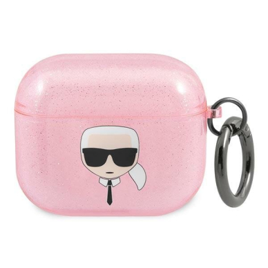 Airpods Dėklas Karl Lagerfeld KLA3UKHGP AirPods 3 cover Rožinis Glitter Karl`s Head Airpods Dėklas Karl Lagerfeld KLA3UKHGP AirPods 3 cover Rožinis Glitter Karl`s Head
