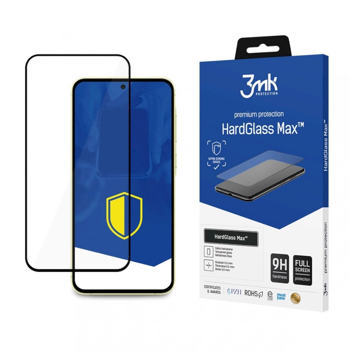 9H 3mk HardGlass Max™ Apsauginis stiklas Samsung Galaxy A35 / A55 5G 9H 3mk HardGlass Max™ Apsauginis stiklas Samsung Galaxy A35 / A55 5G
