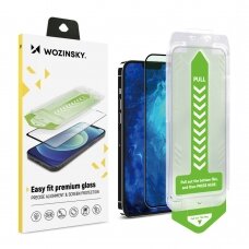 Apsuginis stiklas 9H iPhone 15 Plus Wozinsky Premium Glass - Juodas