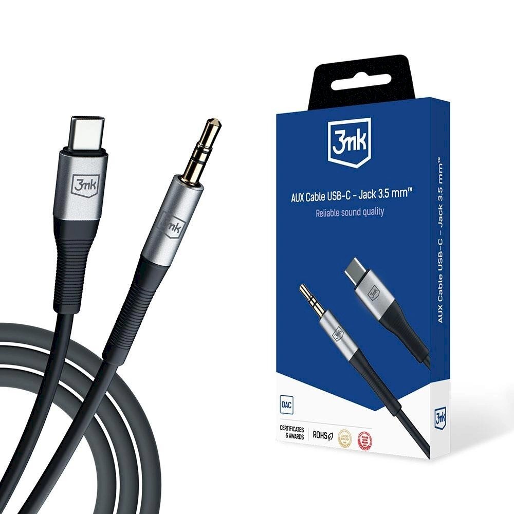 3mk AUX kabelis USB-C – Jack 3.5 mm