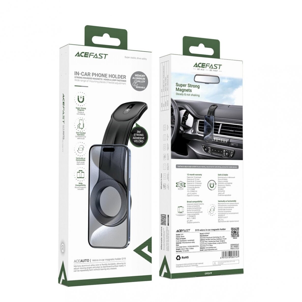 Acefast D19 magnetic laikiklis the cockpit - Juodas 6 Acefast D19 magnetic laikiklis the cockpit - Juodas 6