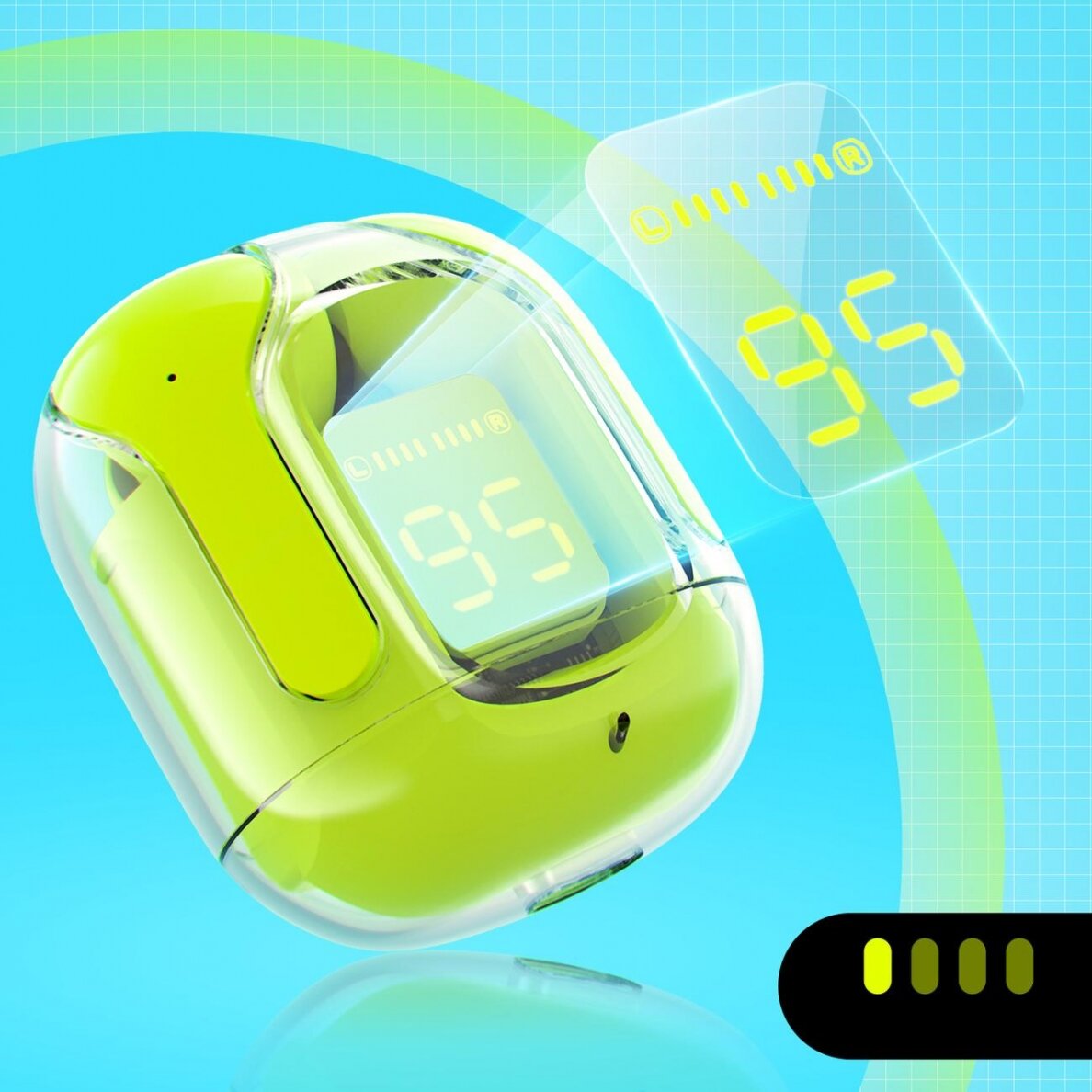 Ausinės Acefast in -ear wireless headphones TWS Bluetooth Žalios (T6 youth green) 6