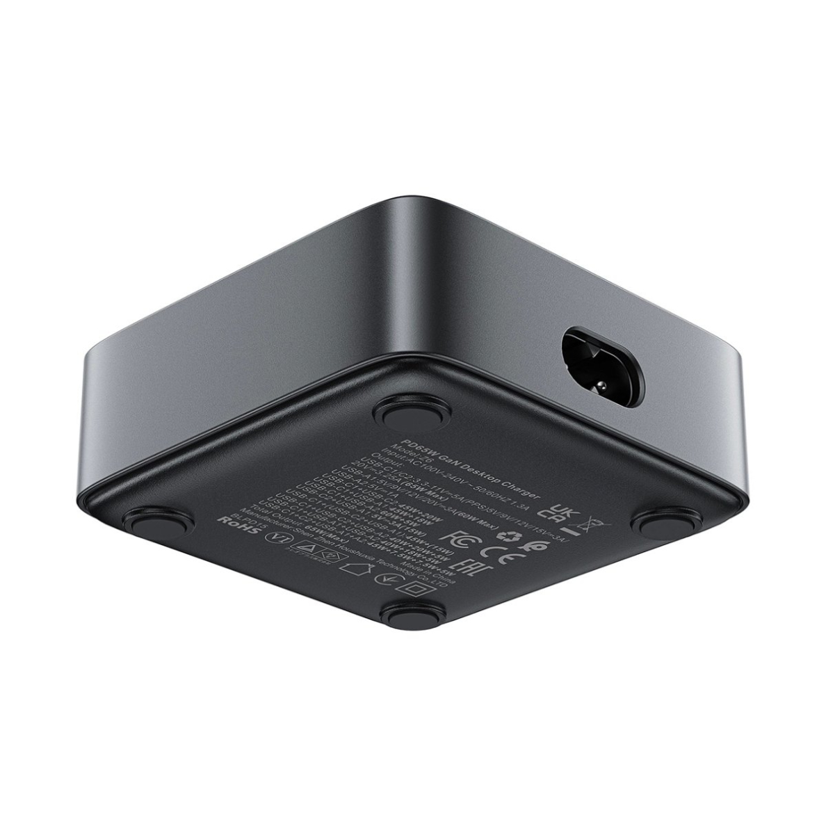 Acefast Z6 GaN PD 65W stalinė įkrovimo stotelė 2x USB-C + 2x USB-A – juoda 2