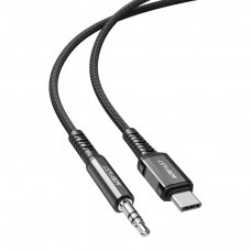 Audio kabelis Acefast USB Type C - 3.5mm mini jack (male) 1.2m, AUX Juodas (C1-08)
