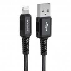 Kabelis Acefast MFI USB - Lightning 1,8m, 30W, 3A Juodas (C4-02 A)