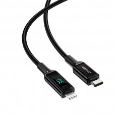 Kabelis Acefast MFI USB Type C - Lightning 1.2m, 30W, 3A Juodas (C6-01)
