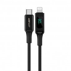 Kabelis Acefast MFI USB Type C - Lightning 1.2m, 30W, 3A Juodas (C6-01)