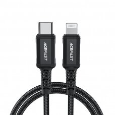 Kabelis Acefast MFI USB Type C - Lightning 1,8m, 30W, 3A Juodas (C4-01 C)