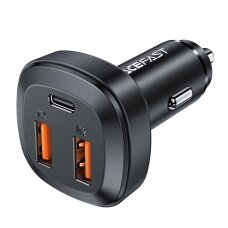 Acefast car charger 66W 2x USB / USB Type C, PPS, Power Delivery, Quick Charge 4.0, AFC, FCP, SCP Juodas (B9)