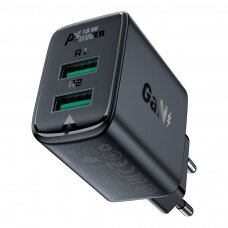 Acefast charger 2x USB 18W QC 3.0, AFC, FCP Juodas (A33 black)