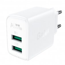 Acefast charger 2x USB 18W QC 3.0, AFC, FCP Baltas (A33 white)