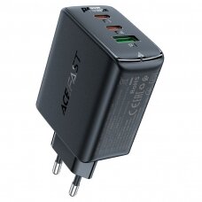 Acefast fast charger GaN (2xUSB-C / USB-A) PPS / PD / QC4+ 65W Juodas (A41)