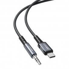 Audio Kabelis Acefast USB Type C - 3.5mm mini jack (male) 1.2m, AUX Pilkas (C1-08)