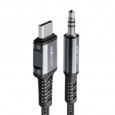 Audio Kabelis Acefast USB Type C - 3.5mm mini jack (male) 1.2m, AUX Pilkas (C1-08)