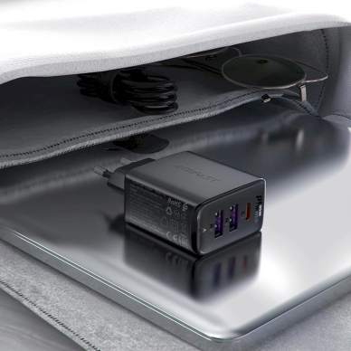 Acefast A57 PD 35W GaN Įkroviklis 2 x USB-A + USB-C 3 ports - Juodas 5 Acefast A57 PD 35W GaN Įkroviklis 2 x USB-A + USB-C 3 ports - Juodas 5