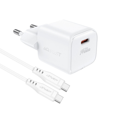 Acefast A73 Mini PD 20W GaN wall Įkroviklis + USB-C kabelis - baltas 3 Acefast A73 Mini PD 20W GaN wall Įkroviklis + USB-C kabelis - baltas 3