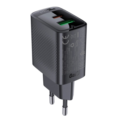 Acefast A78 GaN USB-A / USB-C PD 20W tinklo įkroviklis – juodas Acefast A78 GaN USB-A / USB-C PD 20W tinklo įkroviklis – juodas
