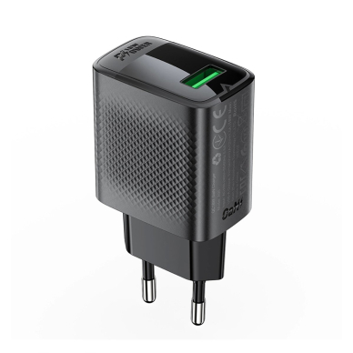 Acefast A90 GaN USB-A QC 18W tinklo įkroviklis – juodas