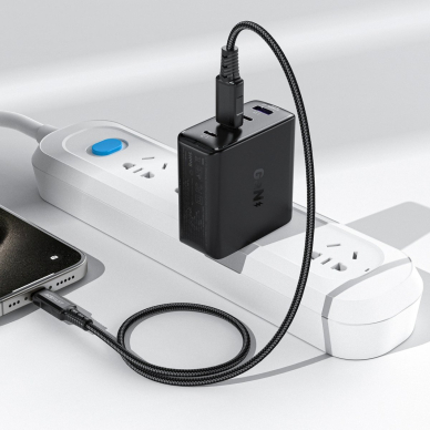 Acefast A96 PD100W GaN įkroviklis (3x USB-C + 1x USB-A), US kištukas – juodas 6