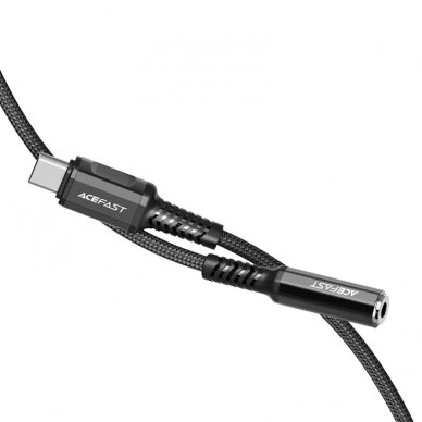 Audio adapteris Acefast USB Type C - 3.5mm mini jack (female) 18cm, AUX Juodas (C1-07) 2