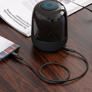Audio kabelis Acefast USB Type C - 3.5mm mini jack (male) 1.2m, AUX Juodas (C1-08) 3