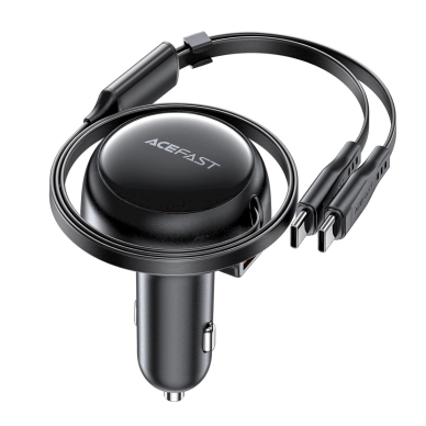 Acefast B13 53W automobilinis įkroviklis USB-A / 2x USB-C, su ištraukiamu kabeliu – juodas 4