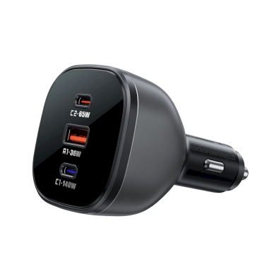 Acefast B14 165W automobilinis įkroviklis 2x USB-C + 1x USB-A – juodas 1 Acefast B14 165W automobilinis įkroviklis 2x USB-C + 1x USB-A – juodas 1