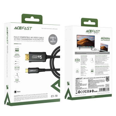 Acefast C1 USB-C / HDMI vaizdo kabelis 4K 60Hz HDR 1.8 m – juodas 6