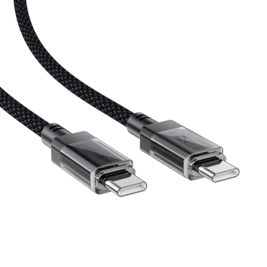 Acefast C12 USB-C / USB-C PD kabelis 60W 480Mb/s, nailoninis – juodas 2