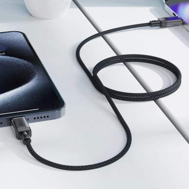 Acefast C12 USB-C / USB-C PD kabelis 60W 480Mb/s, nailoninis – juodas 5