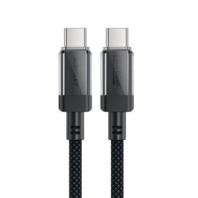 Acefast C12 USB-C / USB-C PD kabelis 60W 480Mb/s, nailoninis – juodas
