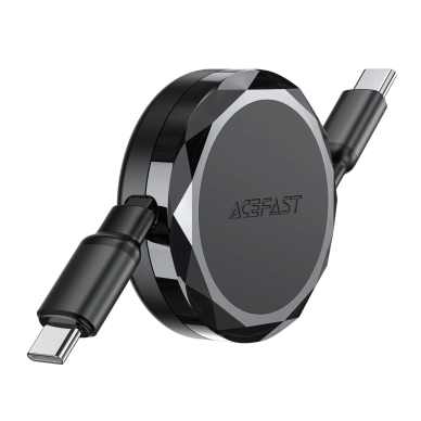 Acefast C13-03 USB-C / USB-C 60W ištraukiamas kabelis – juodas 1