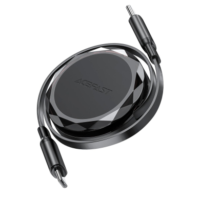 Acefast C13-03 USB-C / USB-C 60W ištraukiamas kabelis – juodas 2