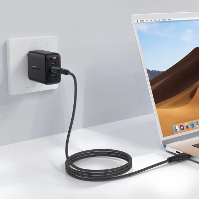 Acefast C8-03 USB-C / USB-C 60W 3A kabelis – juodas 6