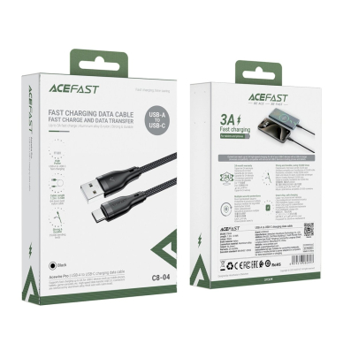Acefast C8-04 USB-A / USB-C 3A kabelis – juodas 4