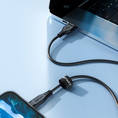 Kabelis Acefast MFI USB - Lightning 1.2m, 2.4A Juodas (C3-02) 5