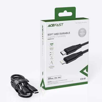 Acefast cable MFI USB Type C - Lightning 1.2m, 30W, 3A Baltas (C3-01 white) 11 Acefast cable MFI USB Type C - Lightning 1.2m, 30W, 3A Baltas (C3-01 white) 11
