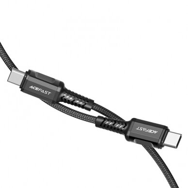 Kabelis Acefast USB Type C - USB Type C 1.2m, Juodas (C1-03) 2
