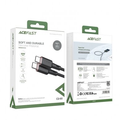 Kabelis Acefast USB Type C - USB Type C 1.2m, Juodas (C2-03) 4