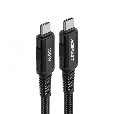 Kabelis Acefast USB Type C - USB Type C 2m, Juodas (C4-03) 1