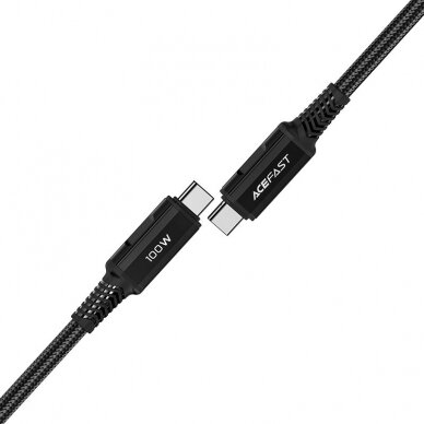 Kabelis Acefast USB Type C - USB Type C 2m, Juodas (C4-03) 2