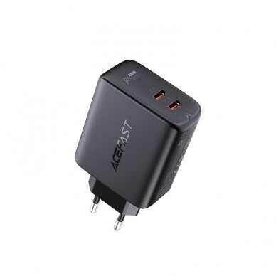 Įkrovimo blokelis Acefast 2x USB Type C 40W, PPS, PD, QC 3.0, AFC, FCP Juodas 2 Įkrovimo blokelis Acefast 2x USB Type C 40W, PPS, PD, QC 3.0, AFC, FCP Juodas 2