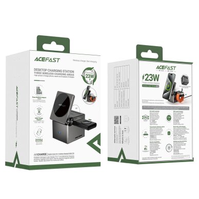 Acefast E18 3in1 indukcinis įkroviklis Rubiko kubo formos – juodas 4