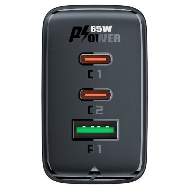 Acefast fast charger GaN (2x USB-C / USB-A) PPS / PD / QC4+ 65W Baltas (A41) 7