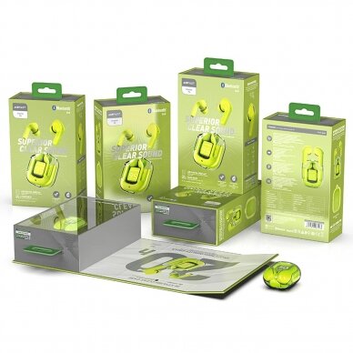 Ausinės Acefast in -ear wireless headphones TWS Bluetooth Žalios (T6 youth green) 16 Ausinės Acefast in -ear wireless headphones TWS Bluetooth Žalios (T6 youth green) 16